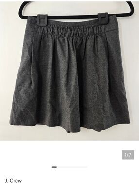 J Crew Stretch Wool Mini Skirt Schoolgirl Dark Academia Lined Gray Sz 8 Pockets
